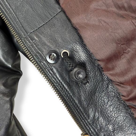 1980's Designer Men's black lamb leather jacket by COLLEZIONESA MAPPE MONDE - Picture 8 of 16